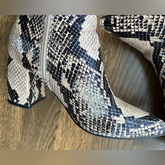 Marc Fisher Python Block Heel Booties - Picture 15 of 16